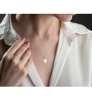 Kişiye Özel 925 Ayar Gümüş Minimal Melek Model Kolye (Gold)