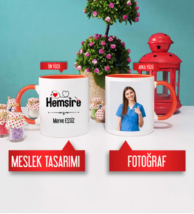 Hemşire Kupa Bardak Turuncu Fotoğraflı