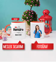 Hemşire Kupa Bardak Turuncu Fotoğraflı
