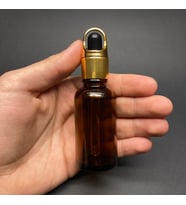 30Ml Amber Cam Damlalıklı Şişe , Sepet Model Metalik Kapak , 30 Cc Cam Damlalıklı Şişe x 6 Adet (Kahverengi)