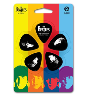 Planet Waves 1CBK2-10B2 Beatles Meet The Beatles İnce (Thin) Gitar Penası (10'lu Paket)  Lisanslı Sanatçı Görseli, Klasik Selüloit Malzeme ve Esnek Çalım