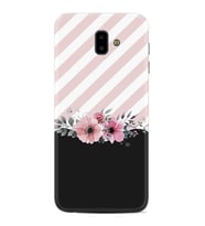 Samsung J6 Plus J7 Prime J7 Pro M20 Kılıf Desenli Silikon Strip Pink Flowers 1396