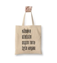 Komik Söz Künefe Gibisin Dışın Tatlı İçin Kaşar Bez Çanta Uzun Saplı Alışveriş Çantası Plaj Çantası (Beyaz)