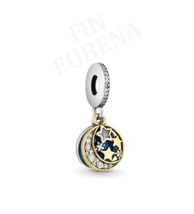 Fubena İki Renkli Ay Ve Yıldızlar Disk Sallantılı Charm