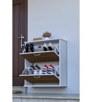 Eliusta Narel Ceviz Renk Kapı Önü Ayakkabılık 72 cm Genişlik Dış Mekan Asma Ayakkabılık 72 x 78 x 26 cm