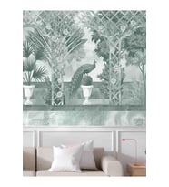 Dreamwall Çiçek Ve Tavus Kuşu Desenli Silinebilir Tekstil Duvar Kağıdı (Çok Renkli)
