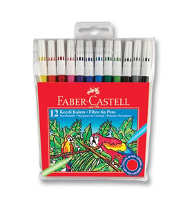 Keçeli Kalem 12 Renk Faber Castell 12'li Renkli Keçeli Kalem Tam Boy