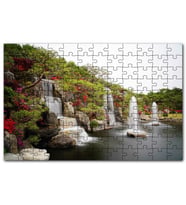 Cakapuzzle Şelale Fıskiyeler Ağaçlar ve Açelyalar Puzzle Yapboz MDF (Ahşap) (120 Parça)