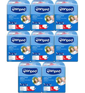 Canped Hasta Bezi Yetişkin Bel Bantlı Tekstil Yüzey L - Büyük - Large 112 Adet (8PK*14)