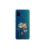 Samsung Galaxy M30S ile Uyumlu Splash Bukalemun Tasarımlı Şeffaf Silikon Kılıf