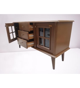 Tv ST Sehpa 18169 Windovs Model Ahşap Kayın Torna RETRO Ayak Ceviz Renk El Yapım