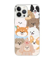 Iphone 12 Pro Uyumlu Sevimli Köpekler Tasarımlı Şeffaf Telefon Kılıfı