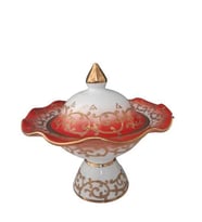 Kütahya Porselen Hanedan Şekerlik 22 cm Dekor No:3678 Kırmızı