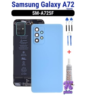 Samsung Galaxy A72 Arka Kapak Pil Batarya Kapağı Kamera Lensli SM-A725F Uyumlu + Tamir Kiti