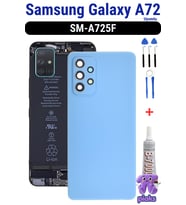 Samsung Galaxy A72 Arka Kapak Pil Batarya Kapağı Kamera Lensli SM-A725F Uyumlu + Tamir Kiti