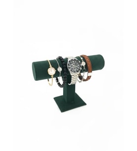 Tekli Süet Kumaş Yeşil Renk 22/16 cm Saat Bileklik Sergileme Standı