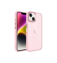 Apple iPhone 14 Uyumlu Kılıf Buzlu Sert PC Zore May Kapak (Açık Pembe)