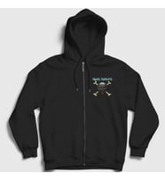 Presmono Unisex Siyah Skull Iron Maiden Fermuarlı Kapüşonlu Sweatshirt 87073tt