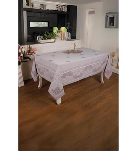 Viyana Lüx Jakar Kumaş Mor Masa Örtüsü Dikdörtgen 160x320 Cm - 1115 (Standart)