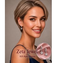 Zeta Jewel Çiçek Tasarım Gümüş Küpe - Özel Işıklı Kutulu Hediye