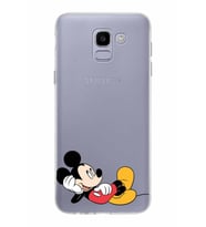 Samsung Galaxy J6 Kapak Mickey Mouse Tasarımlı Şeffaf Silikon Kılıf