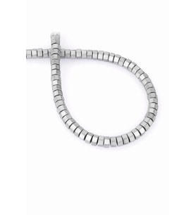 Hematit Doğal Taş Mat Açık Gri Rondela Kesim 6x3mm Dizi [AA]