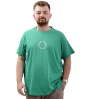 Mode XL Büyük Beden Erkek Baskılı Tişört Bisiklet Yaka Pamuklu NEW YORK U24081 Yeşil