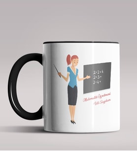 Kişiye Özel Matematik Öğretmeni Tasarımlı Siyah Renk Kupa 3 (Siyah)