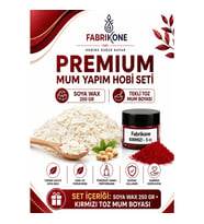 Premium Mum Yapım Hobi Seti - Soya Wax 250 gr - Tekli Toz Mum Boyası - Kırmızı BKFABSW2501K