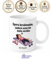Spora Başlayıp İkinci Gün Bırakan İradesiz Arkadaş Esprili Kupa Hediye Bardak
