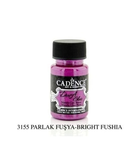 Cadence Dora Glass Metalik Cam Boyası 50 ml. 3155 PARLAK FUŞYA 