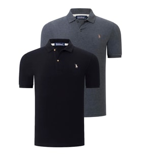İKİLİ SET T8561 DEWBERRY ERKEK TSHIRT-ANTRASİT-SİYAH