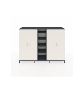 Hyperion Dolap 12 Raflı 4 Kapaklı 220x44x163 Antrasit-Aytaşı/Antrasit