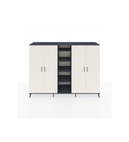 Hyperion Dolap 12 Raflı 4 Kapaklı 220x44x163 Antrasit-Aytaşı/Antrasit