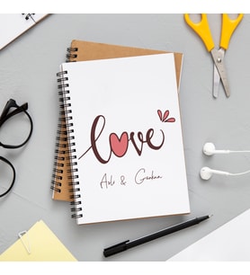 Love İsim Baskı Defter Kişiye Özel