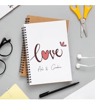 Love İsim Baskı Defter Kişiye Özel