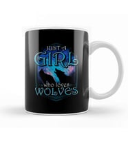 Cute Just A Girl Who Loves Wolves Lone Wolf Kupa Bardak Porselen