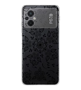 Poco M5  Kamera korumalı Kapak Nostalji Desen Tasarımlı  Şeffaf Kılıf