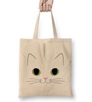 Cute Ginger Cat White Cat Kedi Bez Çanta Uzun Saplı