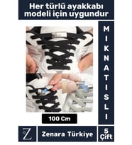 Premium Pratik Şık Klipsli Manyetik Mıknatıslı Lastikli Çocuk Ayakkabı Bağcığı 100 Cm 5 Çift