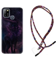 INFINIX Smart 4 5 6 Zero 8 S5 Pro Kılıf Boyun Asklı Rasta Silikon Black Purple Wolf 1791