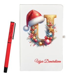 Yılbaşı Hediyesi Kişiye Özel Defter ve Roller Kalem Seti