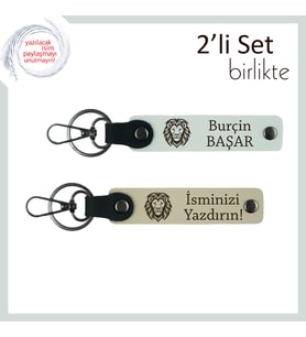 Sevdiklerine Verilebilecek Karizmatik Hediye, Aslan Başlı Kişisel Anahtarlık, Beyaz-Sütlü Kahve