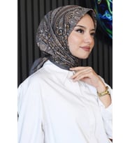 Karma Motif Desen Füme Soft Pamuk Eşarp (Standart)