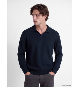 LCW Vision Lacivert Polo Yaka Erkek Triko Kazak