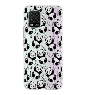 Xiaomi Mi 10 Lite Uyumlu Kapak Panda Tasarımlı Şeffaf Silikon Kılıf