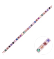 Nusnus Rose Gold Renkli Taşlı Kadın Gümüş Bileklik ZRK 2160 13.30 GR