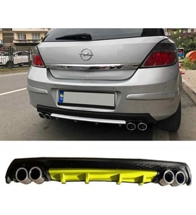 Opel Astra H Sarı Difüzör Çiftli Yuvarlak Egzoz Görünümlü D Tip Difizör 2004 - 2009
