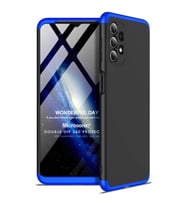 Microsonic Samsung Galaxy A32 4G Kılıf Double Dip 360 Protective Siyah Mavi