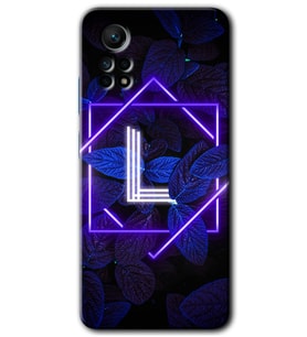Redmi Note 12 Pro 4G Kılıf HD Desen Baskılı Kılıf - Dark Neon Yaprak L Harfi